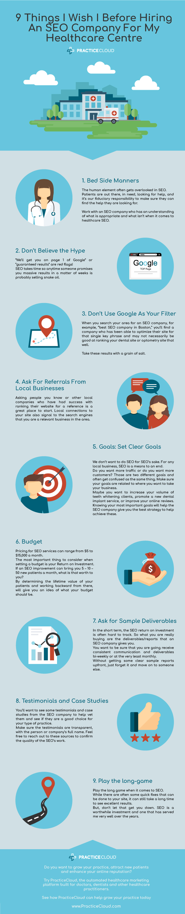 Infographic: 9 Things I Wish I Knew Before Hiring An SEO Company For Healthcare Center
