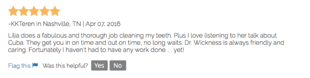 Positive Review For Dental